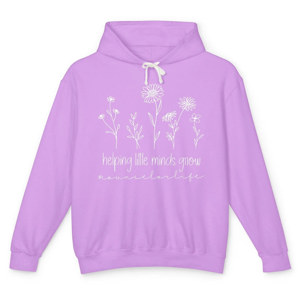 Wildflower Counselor Life Helping Little Minds Grow Positive Unisex Lightweight Hoodie