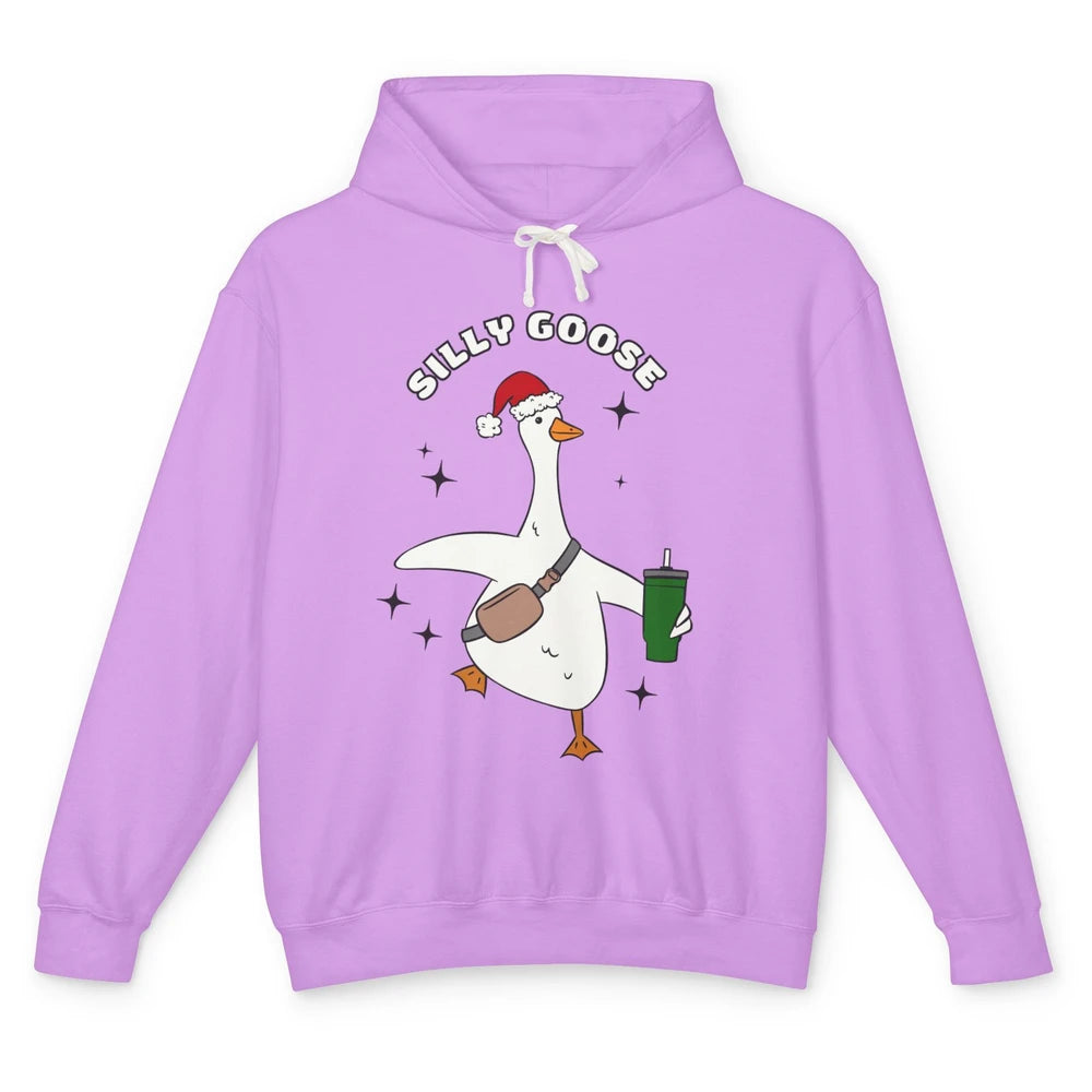 Funny Silly Goose Boojee Christmas Goose Bag And Cup Holiday Unisex Lightweight Hoodie