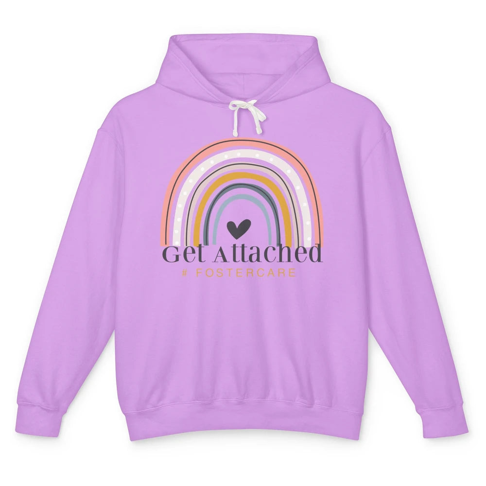 Foster Care Parents Get Attached Rainbow Adoption Foster Mom Unisex Lightweight Hoodie