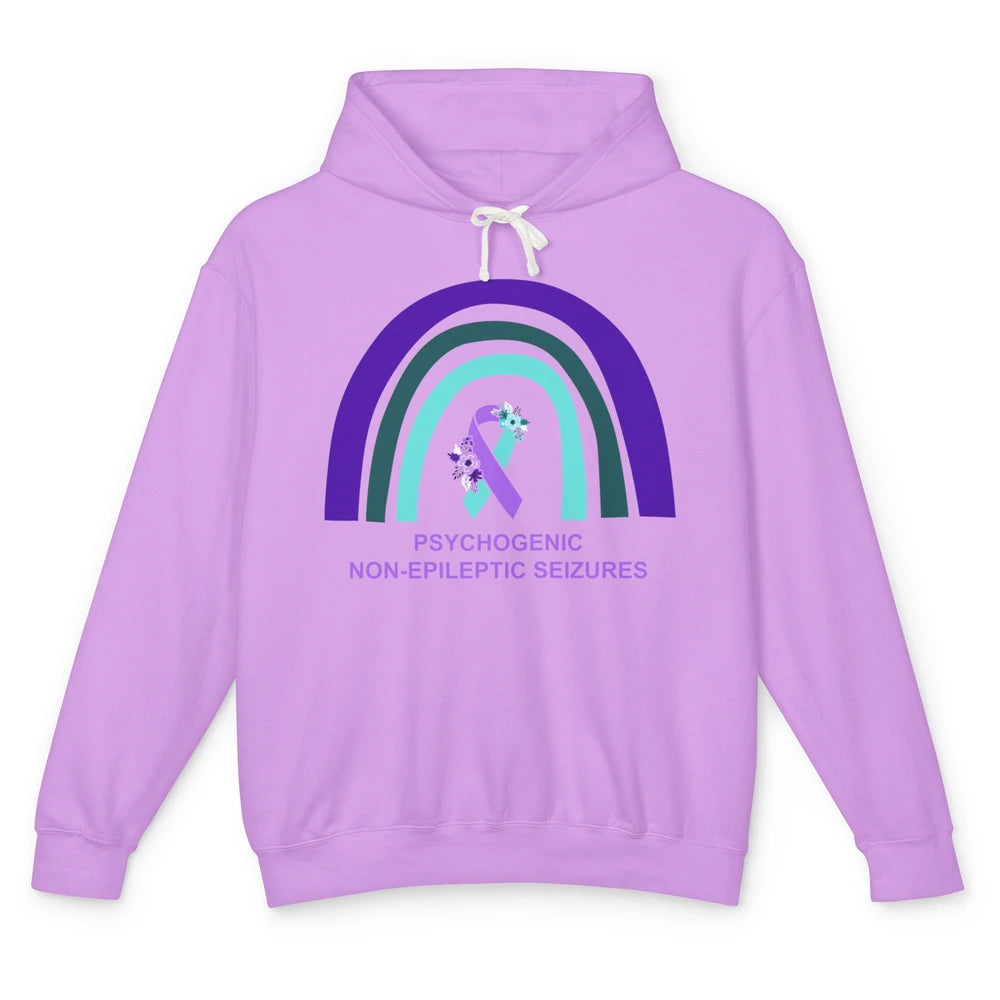 Psychogenic Non-epileptic Seizures PNES Purple Teal Rainbow Unisex Lightweight Hoodie