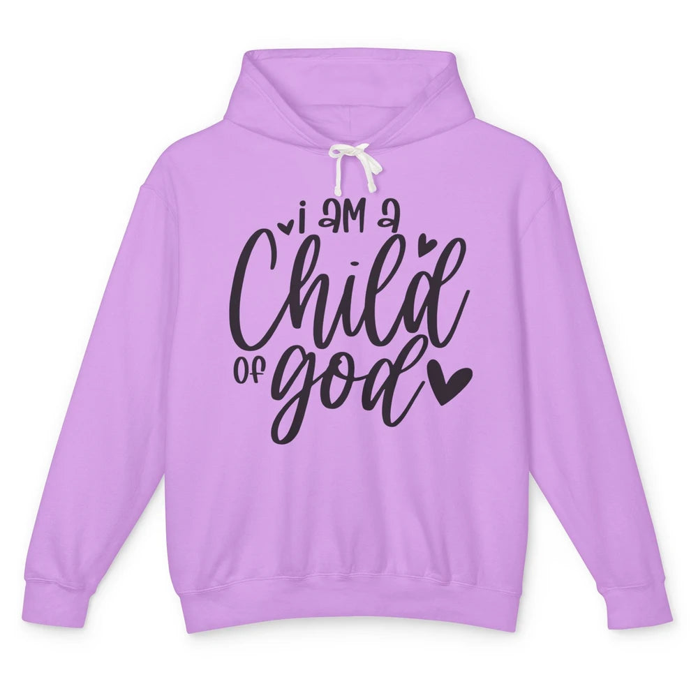 Christian Cross I'm Child Of God Bible Verse Faith Religious Unisex Lightweight Hoodie