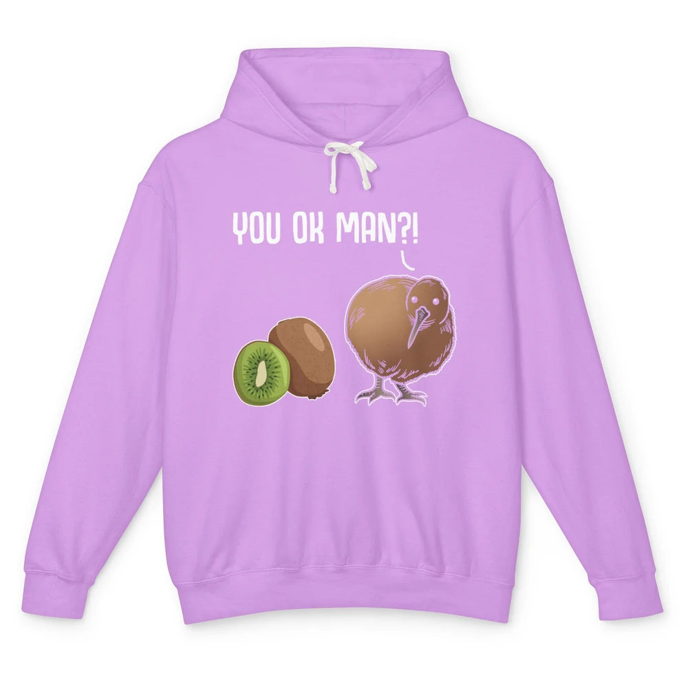 Funny Kiwi Joke Bird Fruit Animal You Ok Man Humor Sarcastic Unisex Lightweight Hoodie