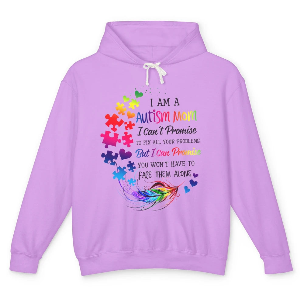 I'm A Autism Mom Support Autism Kids Puzzle Autistic Pride Unisex Lightweight Hoodie