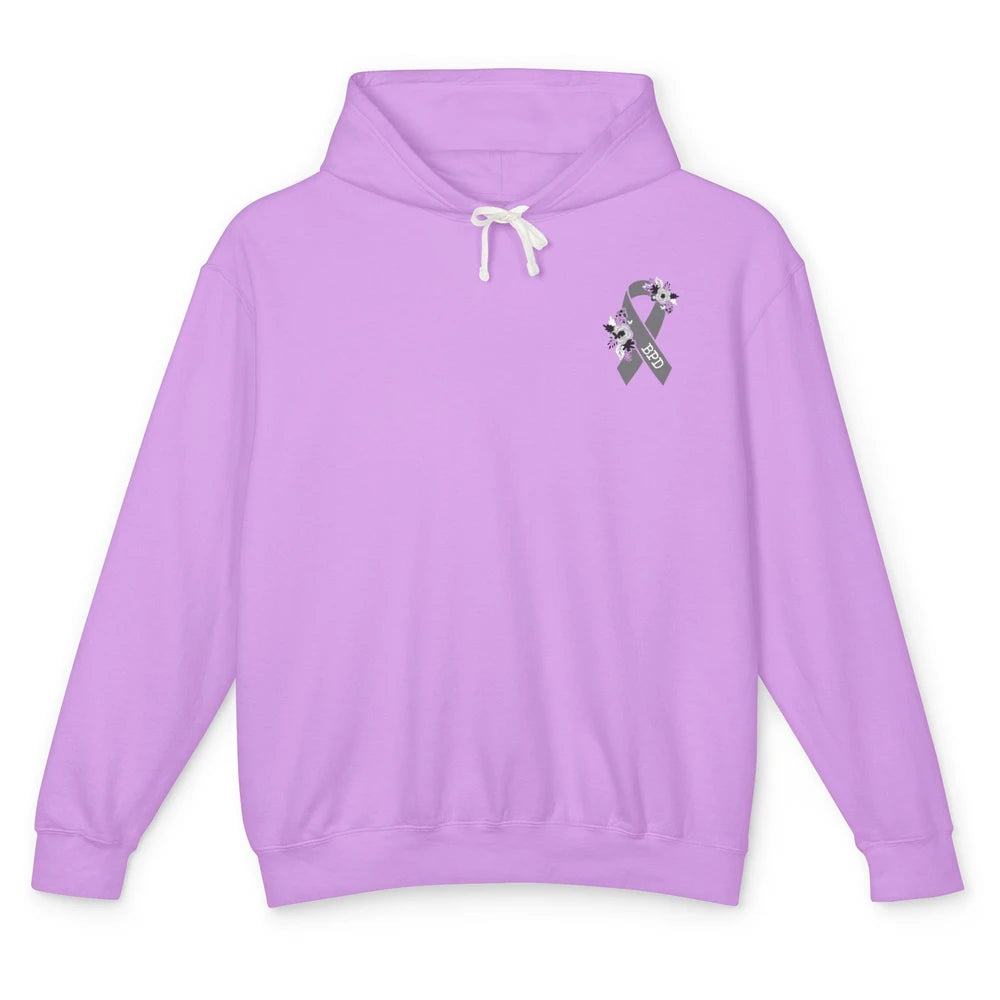 Borderline Personality Disorder Awareness BPD Gray Ribbon Unisex Lightweight Hoodie