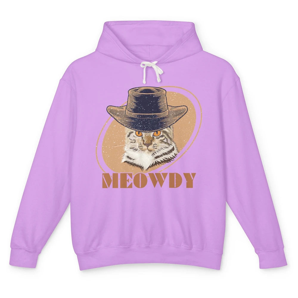 Funny Cat Cowboy Meowdy Western Country Cat Lovers Costume Unisex Lightweight Hoodie