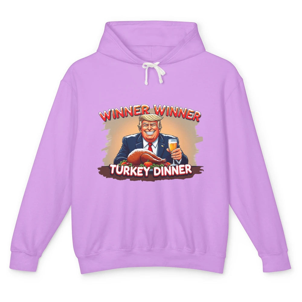 Funny Trump Winner Turkey Dinner Thanksgiving Donald Trump President Republican Unisex Lightweight Hoodie