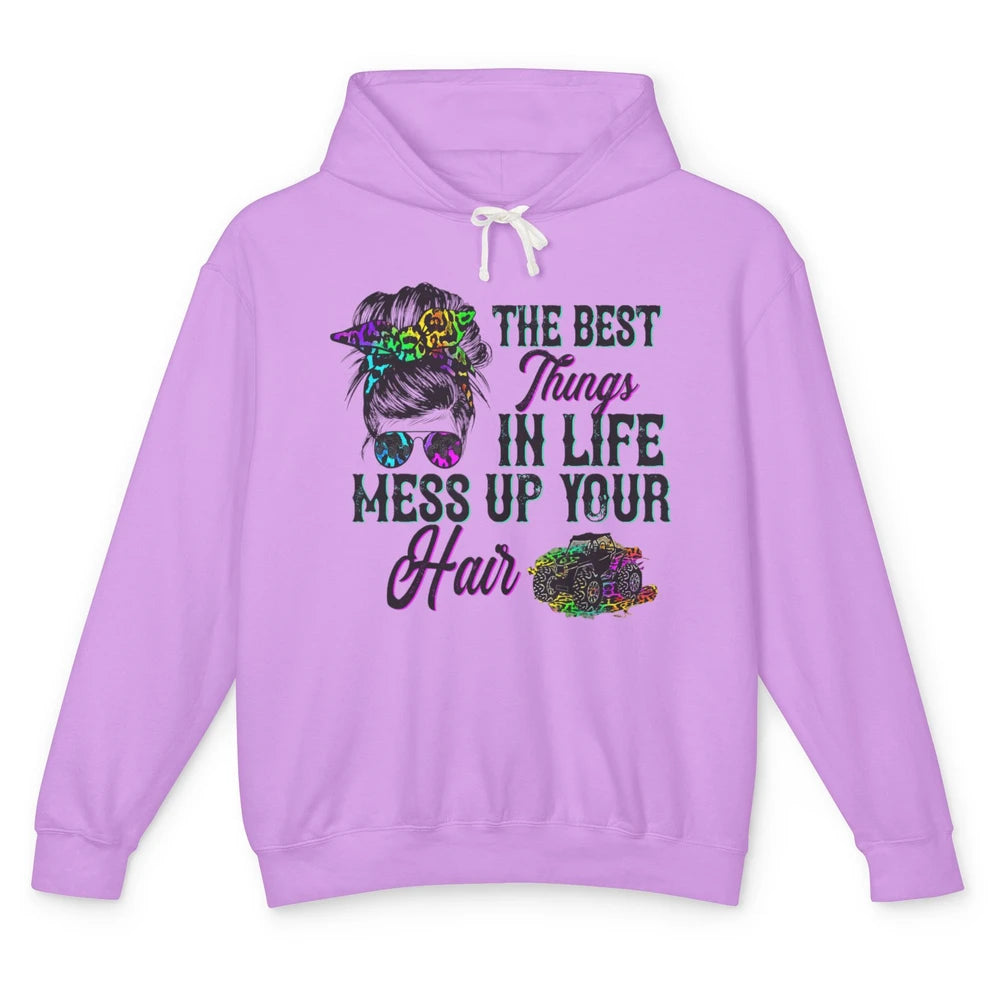 Messy Bun Mess Up Hair UTV SXS Life Rider Offroad Leopard Unisex Lightweight Hoodie