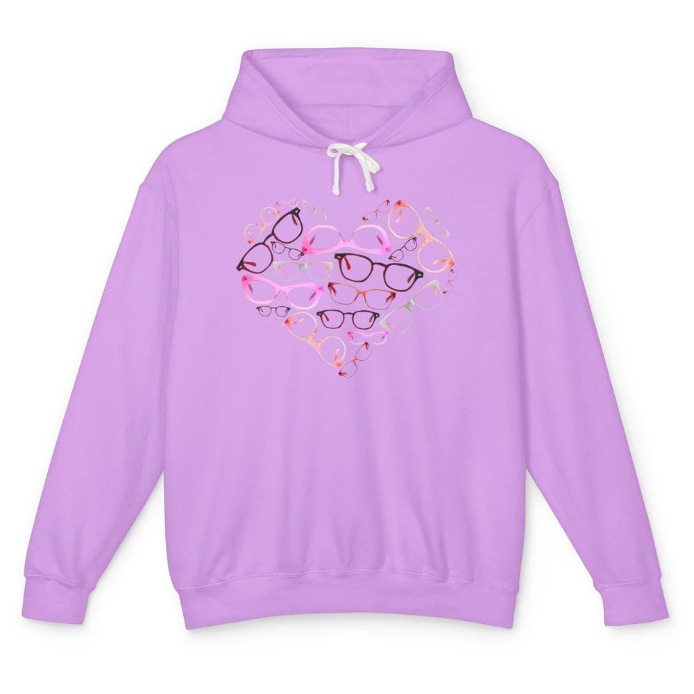 Optometrist Eyeglasses Heart Valentines Day Optician Life Unisex Lightweight Hoodie