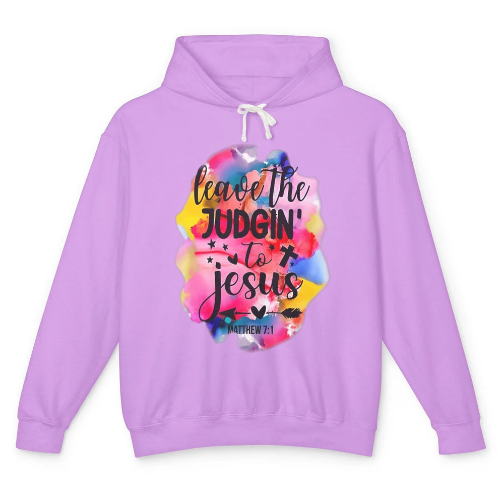 Colorful Leave Judging Faith Christian Jesus God Bible Verse Unisex Lightweight Hoodie