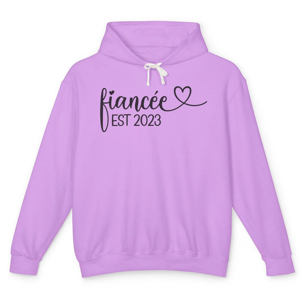 Fiancee Est 2023 Future Mrs. Engagement Bachelorette Gift Unisex Lightweight Hoodie