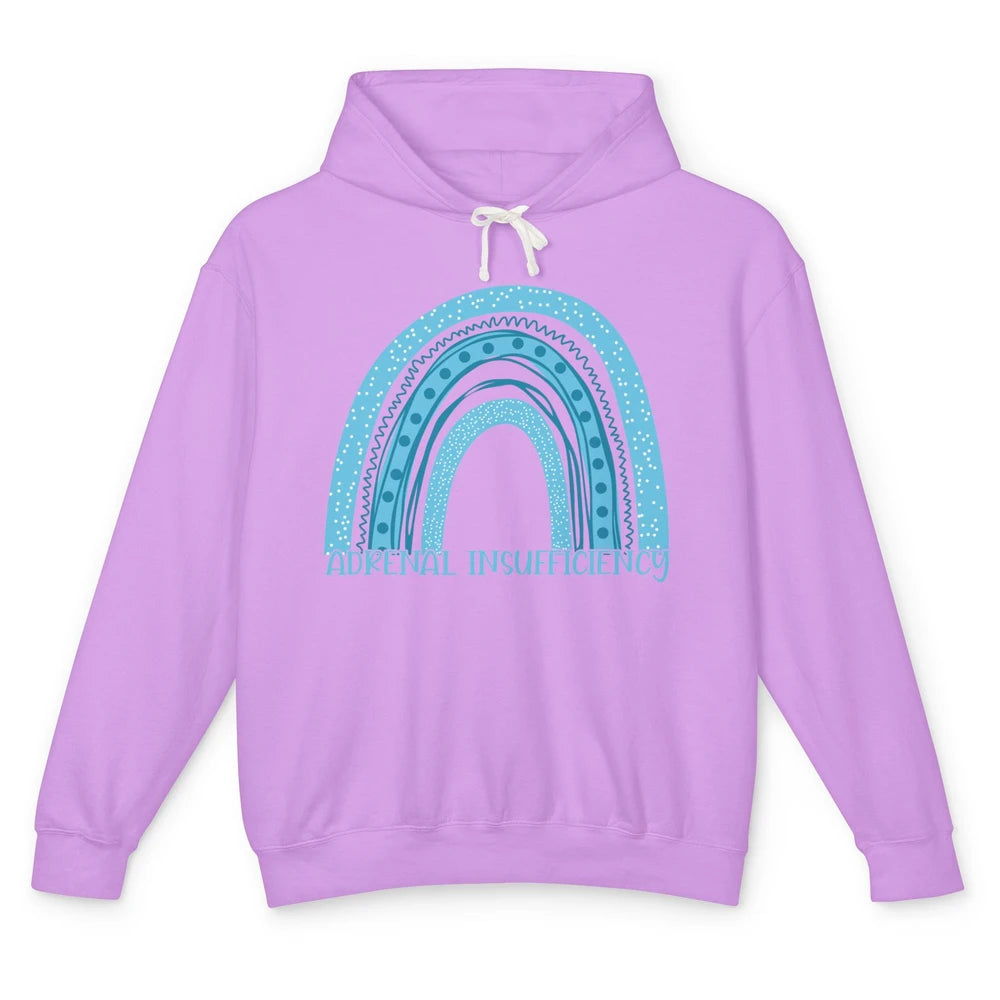 Adrenal Insufficiency Awareness Floral Light Blue Rainbow Unisex Lightweight Hoodie