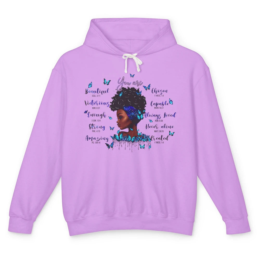 Black Girl God Says I Am Afro Woman Christian Religious Gift Unisex Lightweight Hoodie