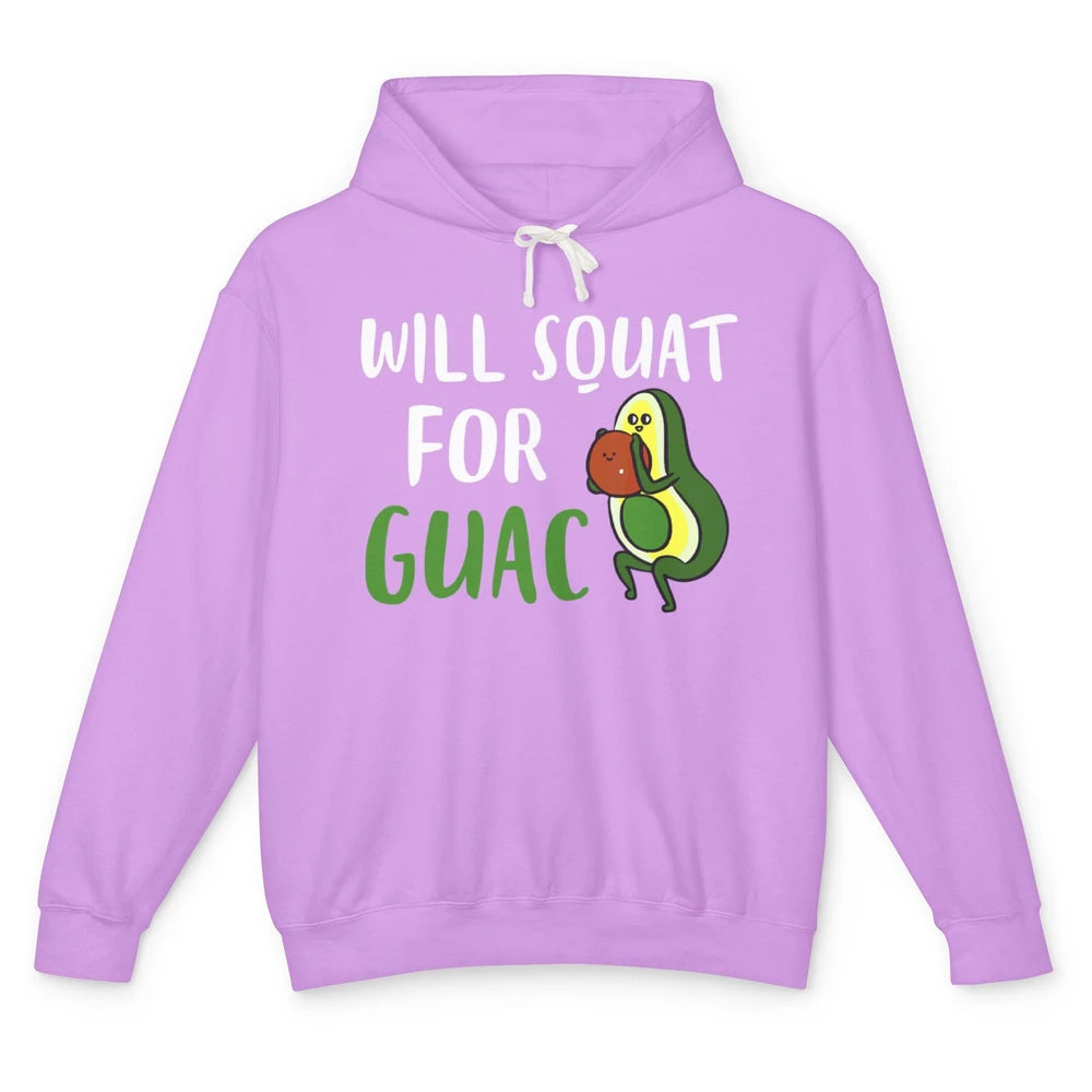 Funny Will Squad For Guac Guacamole Avocado Workout Gym Pun Unisex Lightweight Hoodie