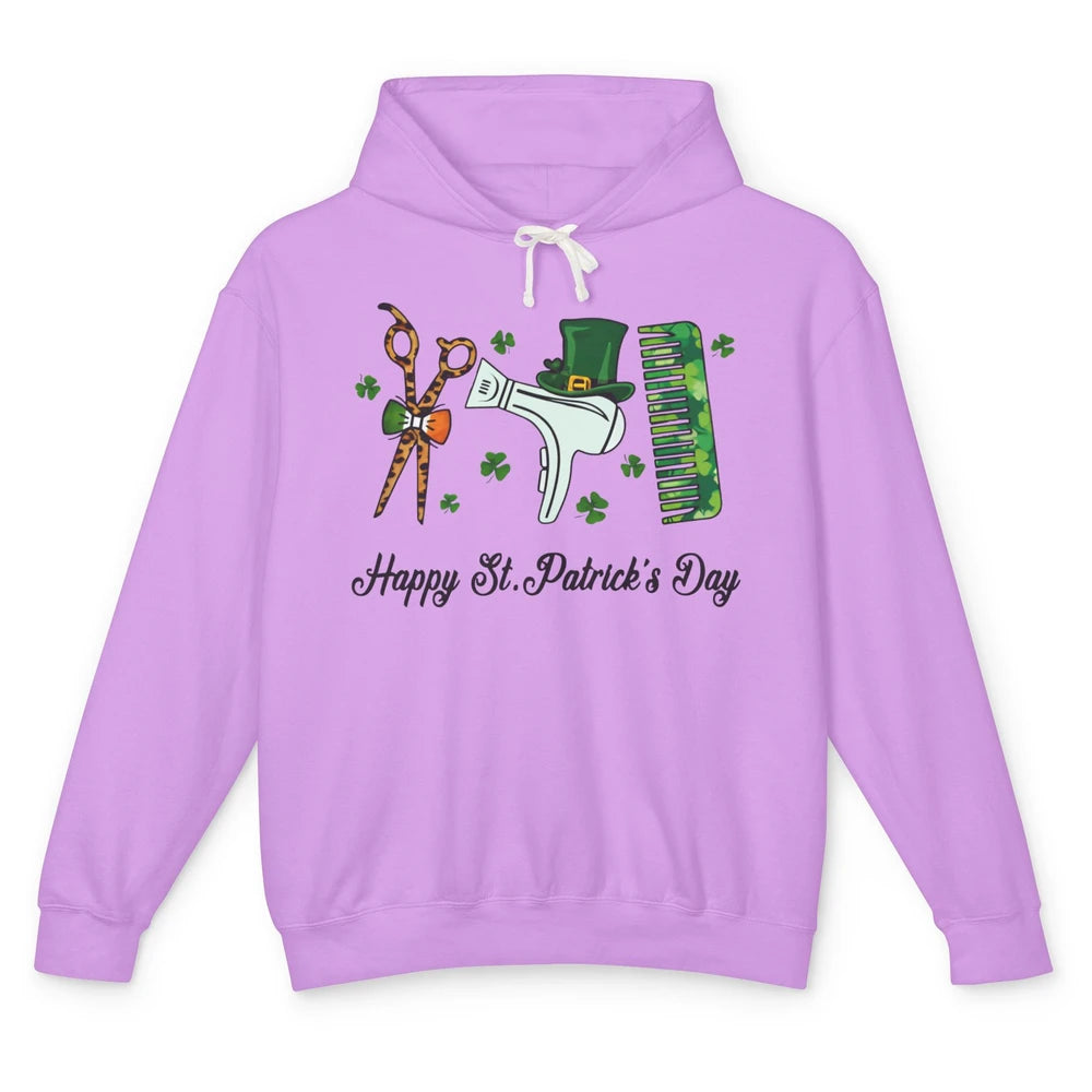 Hairstylist Happy St Patrick's Day Hair Hustler Shamrock Unisex Lightweight Hoodie