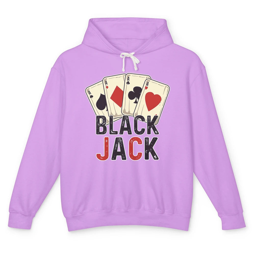 Funny Poker Dealer Card Gambler Blackjack Player Retro Game Unisex Lightweight Hoodie