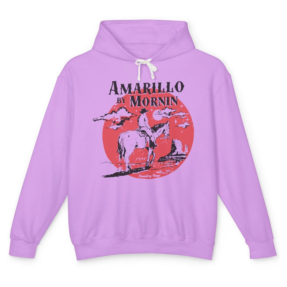 Vintage Cowboy Amarillo By Morning Desert Western Country Unisex Lightweight Hoodie