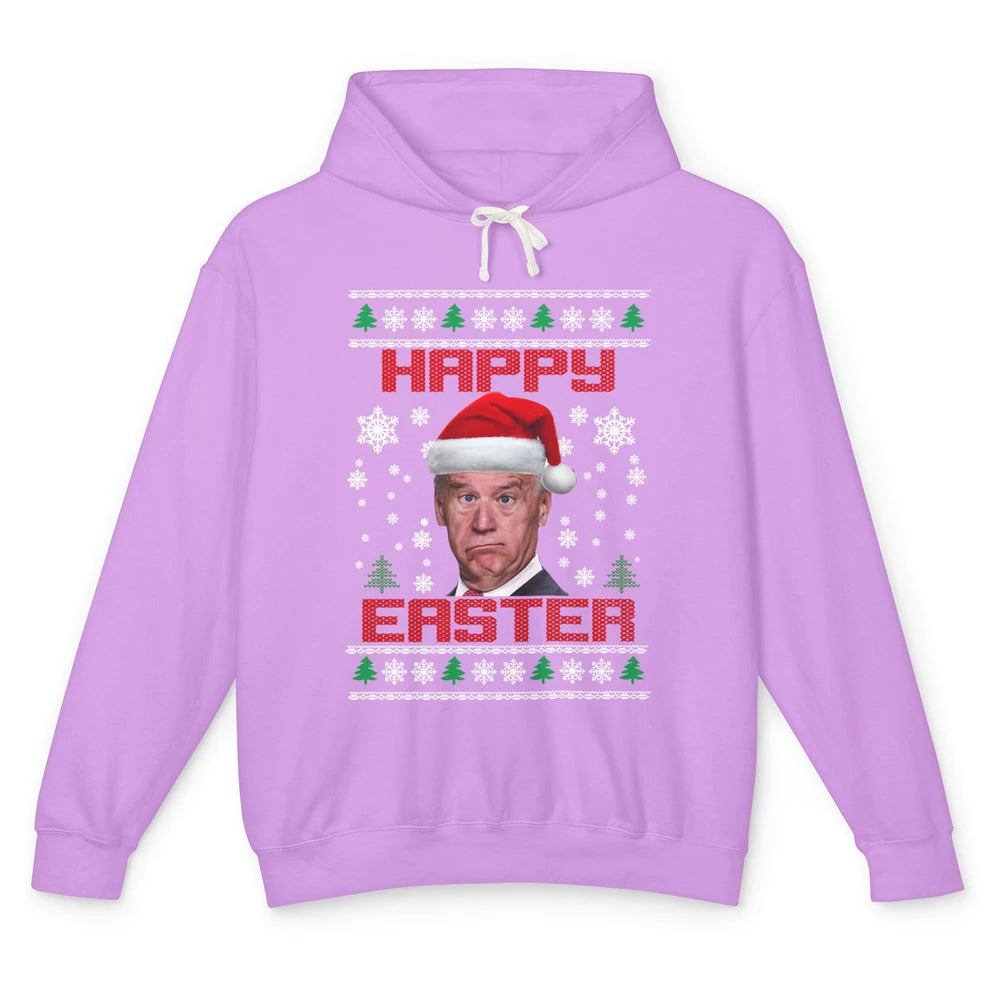 Funny Joe Biden Happy Easter Christmas Anti Joe Liberals Unisex Lightweight Hoodie