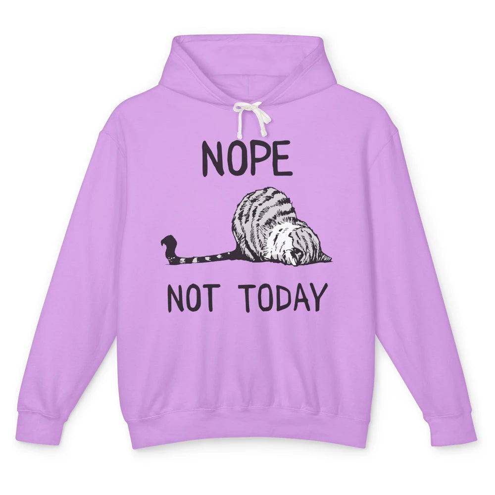 Lazy Cat Nope Not Today Funny Cat Sarcastic Cat Lovers Gift Unisex Lightweight Hoodie