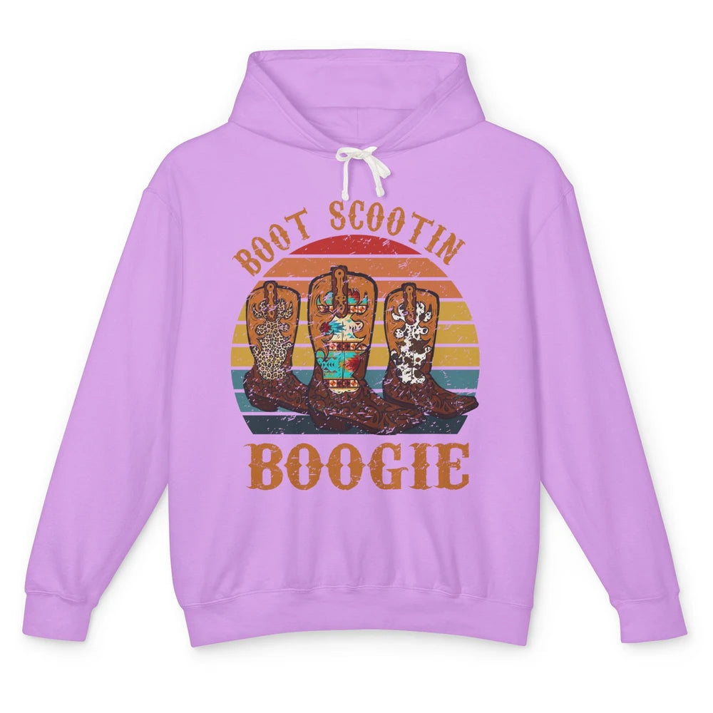 Vintage Cowboy Boots Scooting Boogie Western Country Cowgirl Unisex Lightweight Hoodie