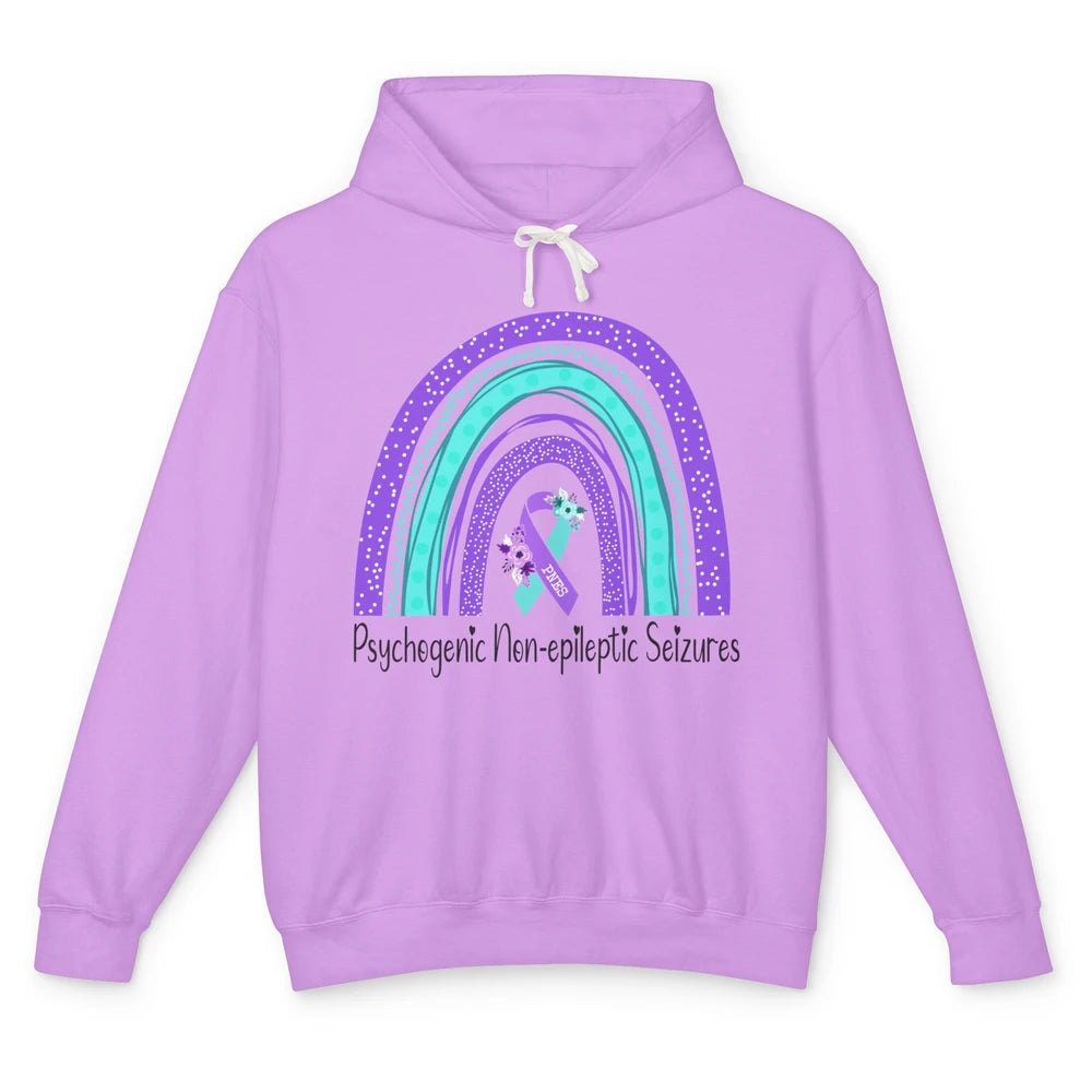 Psychogenic Non-epileptic Seizures PNES Purple Teal Rainbow Unisex Lightweight Hoodie