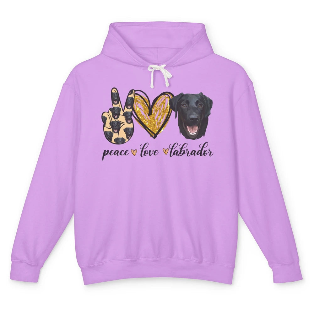 Peace Love Labrador Dog Black Labrador Retriever Dad Mom Unisex Lightweight Hoodie