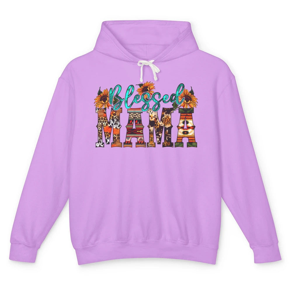 Leopard Sunflower Blessed Mama Western Mama Mothers Day Unisex Lightweight Hoodie