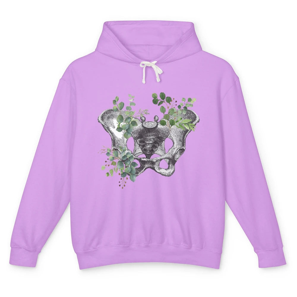 Floral Anatomical Pelvis Skeleton Doctor Medical Botanical Unisex Lightweight Hoodie