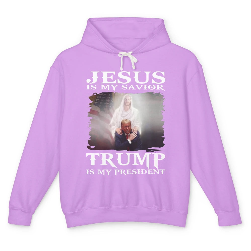 Jesus Is My Savior Trump Is My President Trump Republican Unisex Lightweight Hoodie