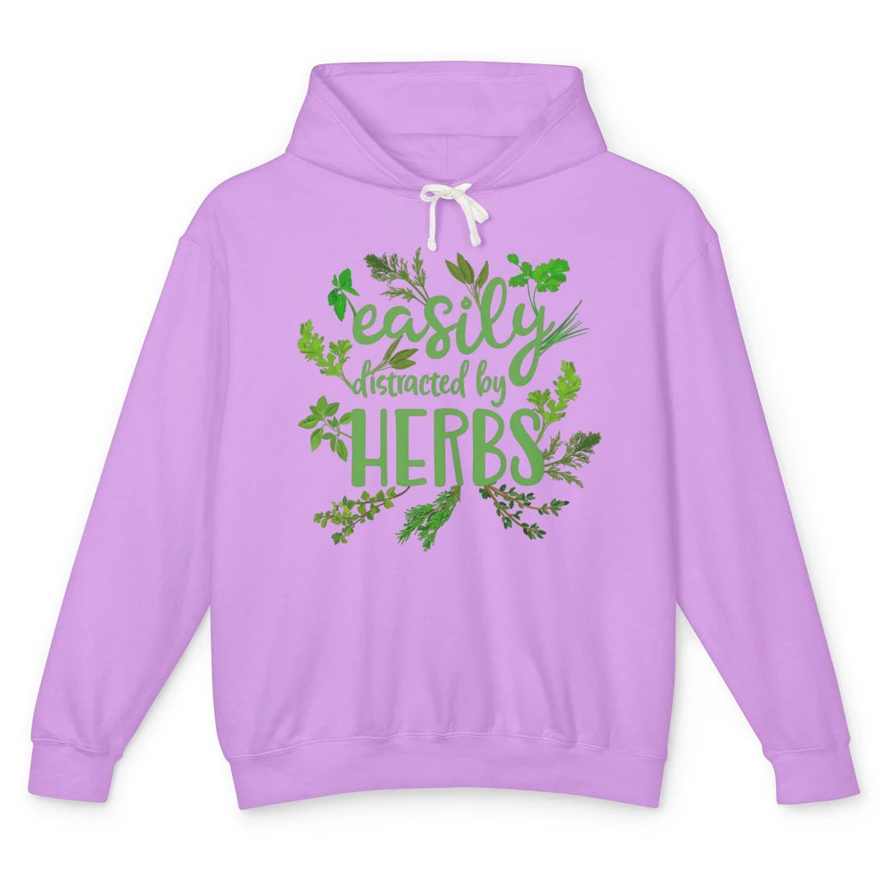 Easily Distracted By Plants Herbs Garden Medicine Botanical Unisex Lightweight Hoodie