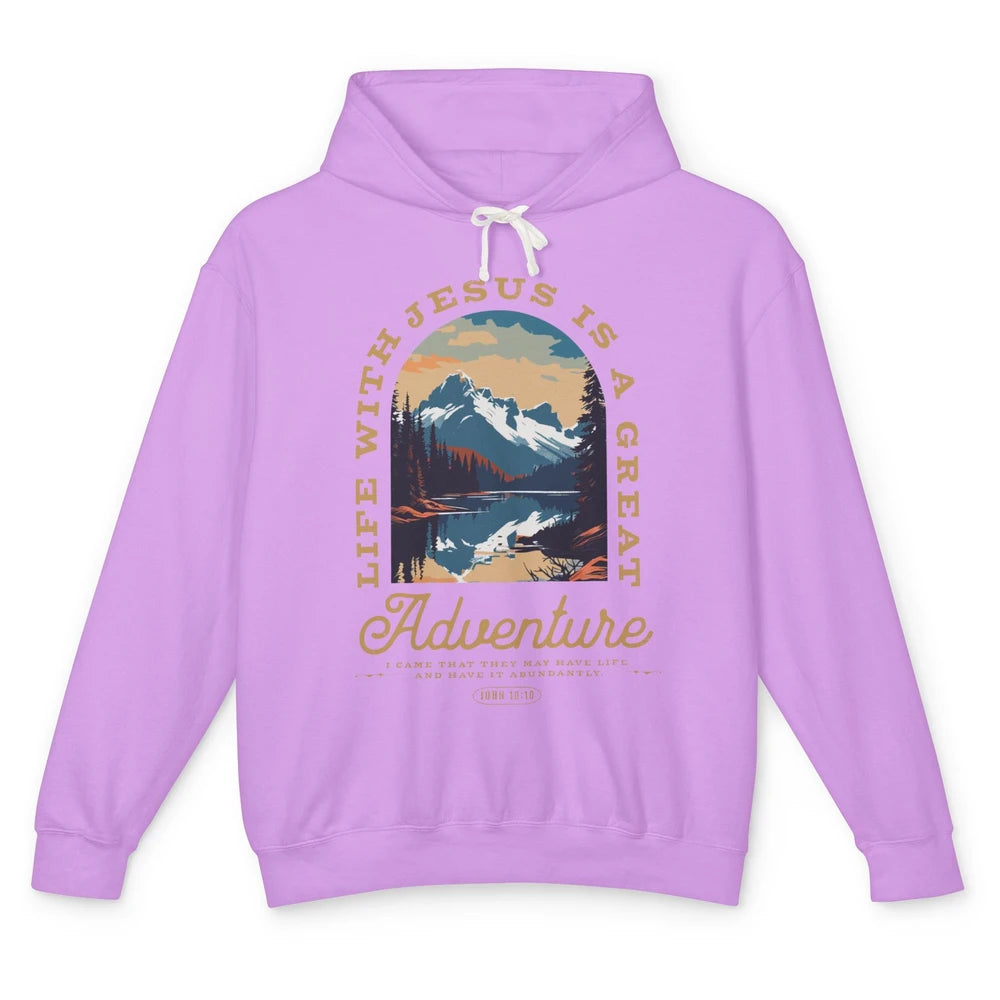 Christian Life With Jesus Is Great Adventure Bible Religious Unisex Lightweight Hoodie