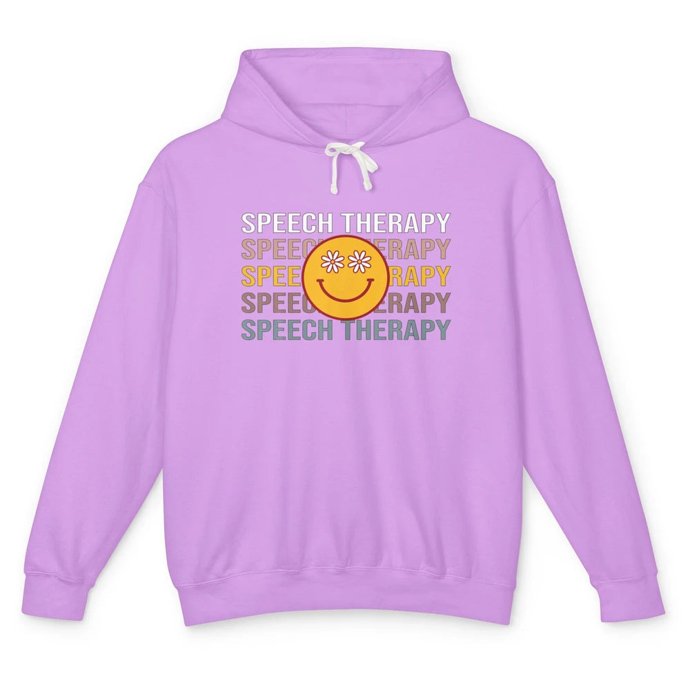 Speech Language Pathologist Smiling Face Sped Therapy Boho Unisex Lightweight Hoodie