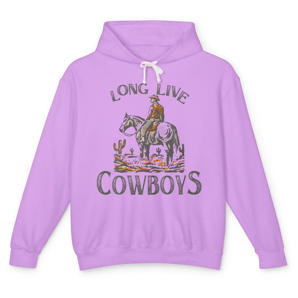 Desert Cowboy Retro Riding Horse Howdy Western Country Rodeo Unisex Lightweight Hoodie