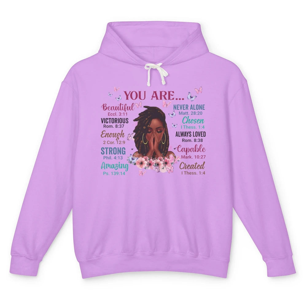 Black Girl God Says I Am Afro Woman Christian Religious Gift Unisex Lightweight Hoodie