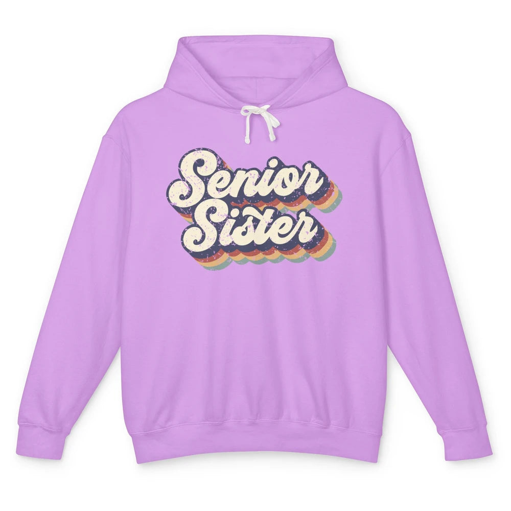 Retro Senior Sister Class Of 2022 Graduate Sister Gift Unisex Lightweight Hoodie