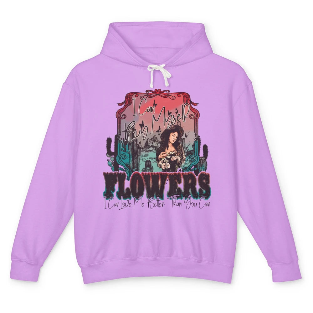 Retro Cowgirl Desert I Can Buy Myself Flower Western Country Unisex Lightweight Hoodie