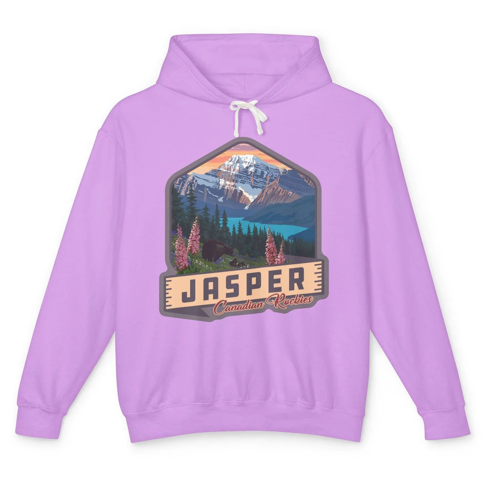 Jasper National Park Canadian Rockies US Parks Camping Unisex Lightweight Hoodie