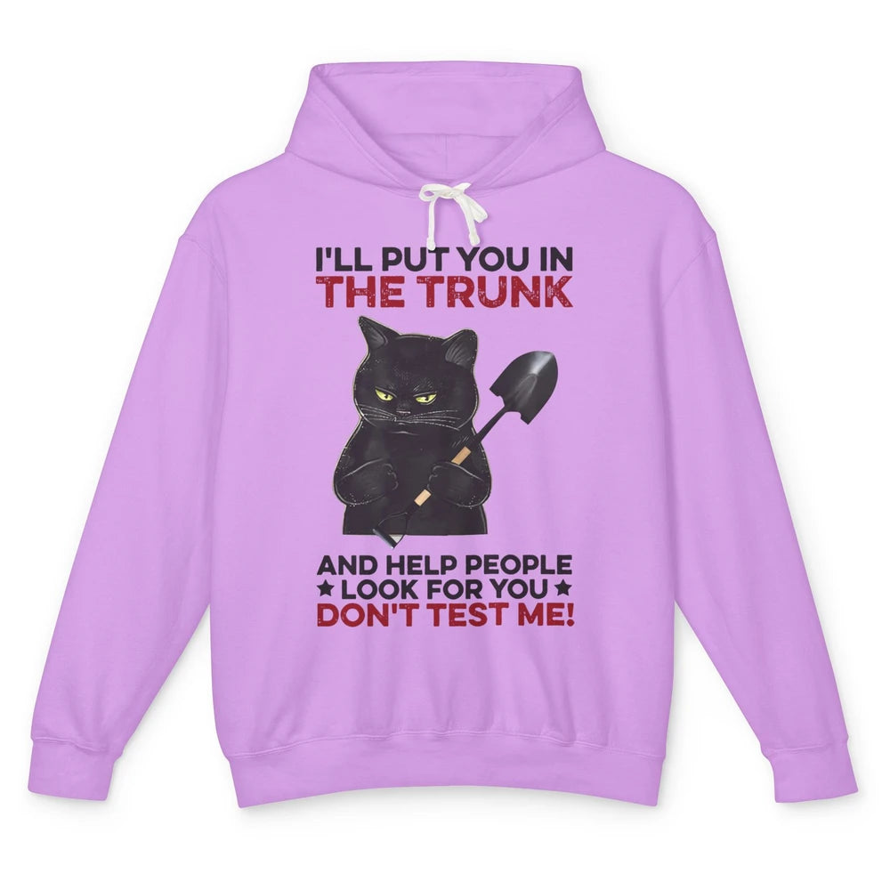 Funny Halloween Cat I'll Put You In The Trunk & Help People Unisex Lightweight Hoodie