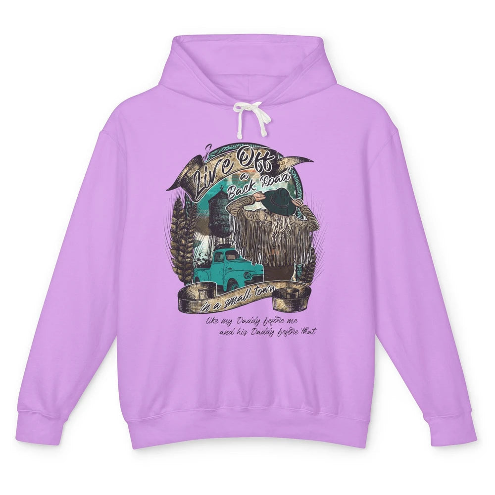 Retro Country Girl Truck Live Off A Back Road Western Town Unisex Lightweight Hoodie