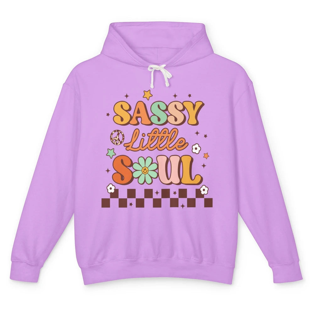 Sassy Little Soul Retro 60s Groovy Hippie Daisy Peace Boho Unisex Lightweight Hoodie