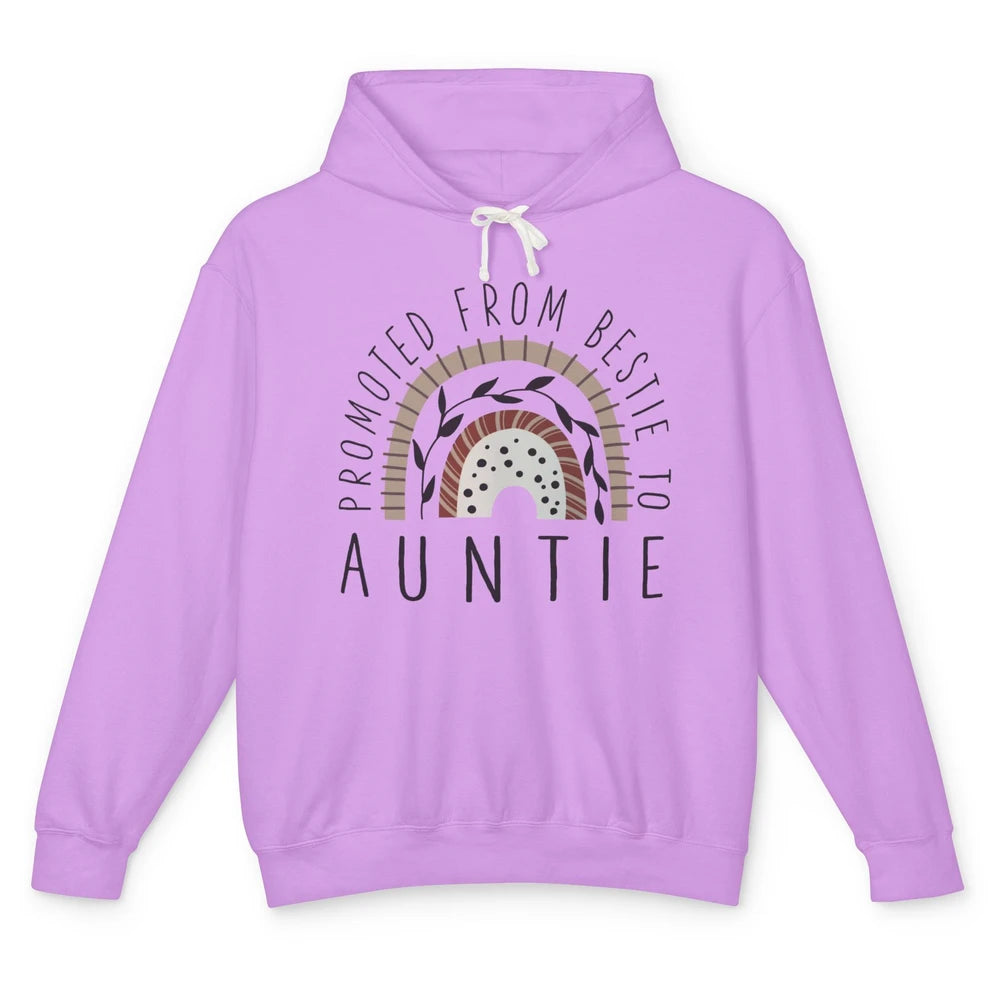 Rainbow Promoted From Bestie To Auntie Pregnancy Reveal Gift Unisex Lightweight Hoodie