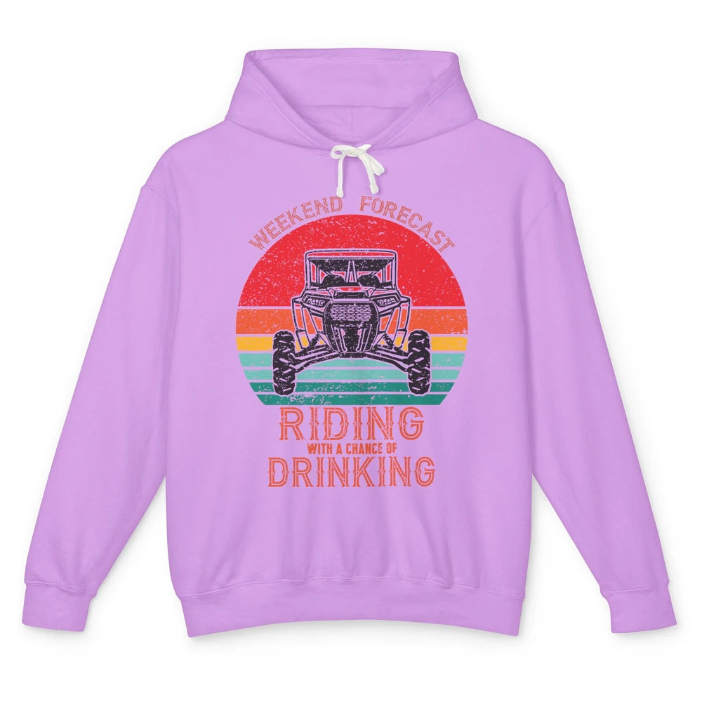 Vintage UTV Weekend Forecast Drinking Mud Riding SXS Life Unisex Lightweight Hoodie