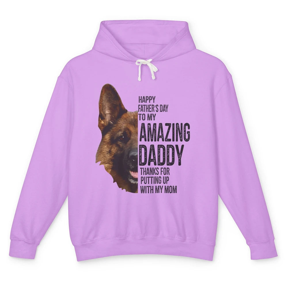 German Shepherd Dad Happy Fathers Day To My Amazing Dad Dog Unisex Lightweight Hoodie