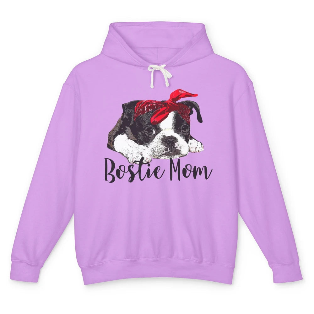 Bostie Mom Bandana Dog Mom Boston Terrier Dog Lovers Gift Unisex Lightweight Hoodie