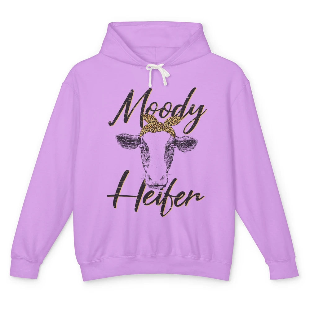 Funny Heifer Retro Bandana Moody Heifer Farmer Cow Lovers Unisex Lightweight Hoodie