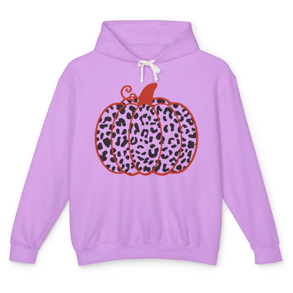 Pumpkin Leopard Fall Autumn Cheetah Pumpkin Thanksgiving Unisex Lightweight Hoodie