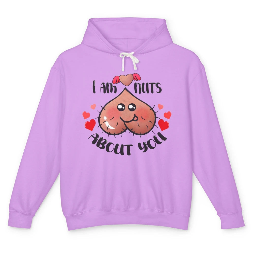 Funny Ball I'm Nut About You Happy Valentine Day Anniversary Unisex Lightweight Hoodie