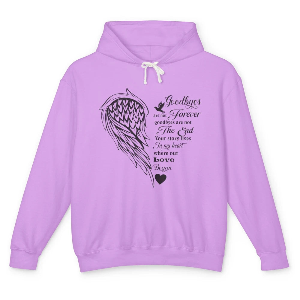 Angel Wing Cardinals Goodbyes Are Not The End Loving Memory Unisex Lightweight Hoodie