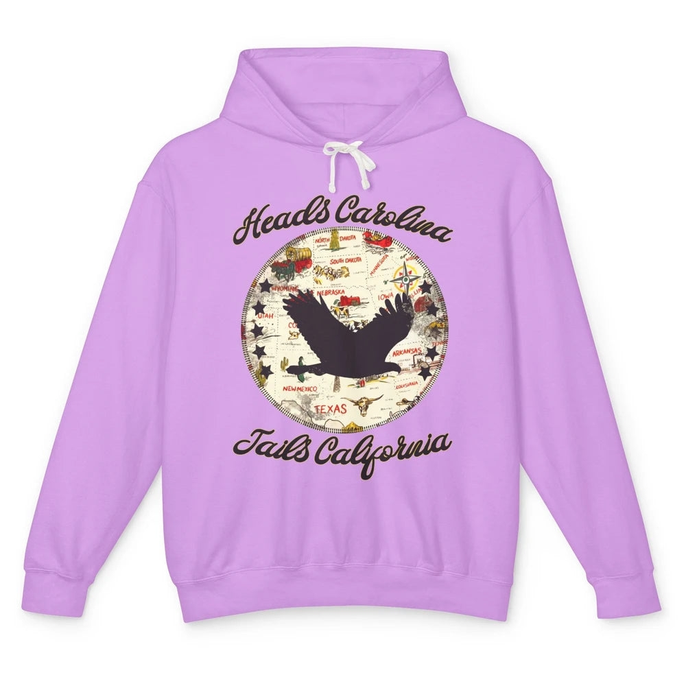 Vintage Heads Carolina Tail California Western Country Unisex Lightweight Hoodie