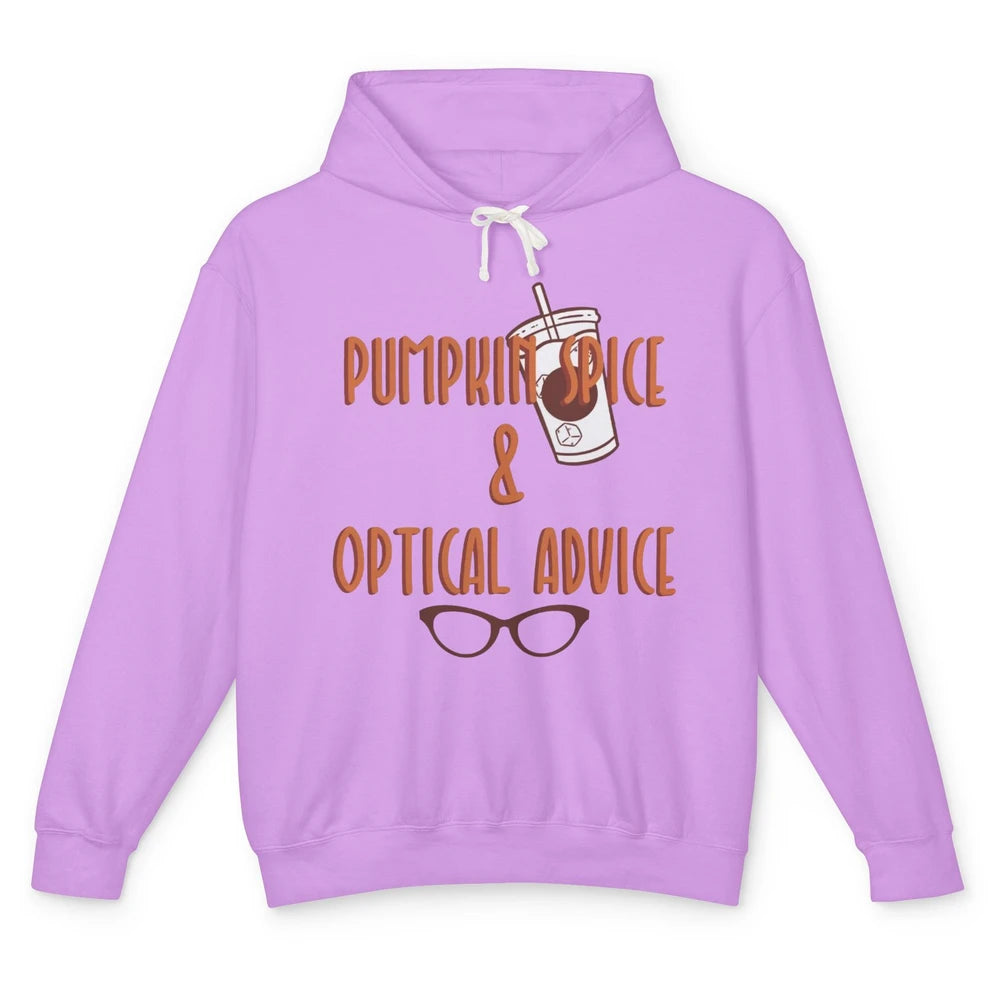 Optician Halloween Pumpkin Spice Optical Advice Optometrist Unisex Lightweight Hoodie