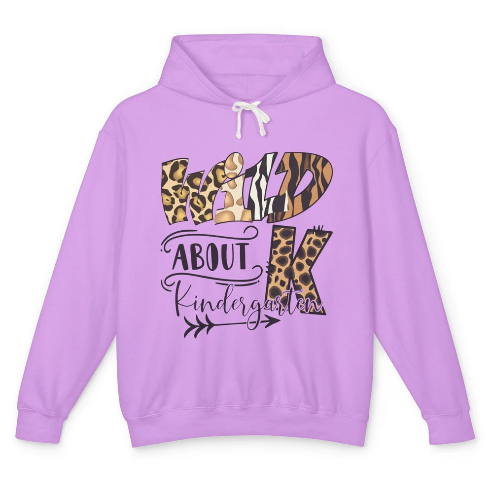 Wild About Kindergarten Back To School Student Teacher Gift Unisex Lightweight Hoodie